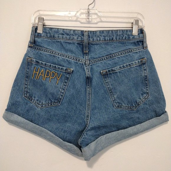 π«SOLD Wild Fable - Happy Embroidery Highest Rise Mom Shorts - Picture 7 of 13